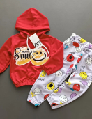 Emoji Baskılı %100 Pamuk 2 İplik Şardonsuz Altı Üst Takımı-1 Emoji Baskılı %100 Pamuk 2 İplik Şardonsuz Altı Üst Takımı-1