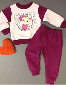 %100 Pamuk 3 İplik Şardonlu Ayıcıklı Takım